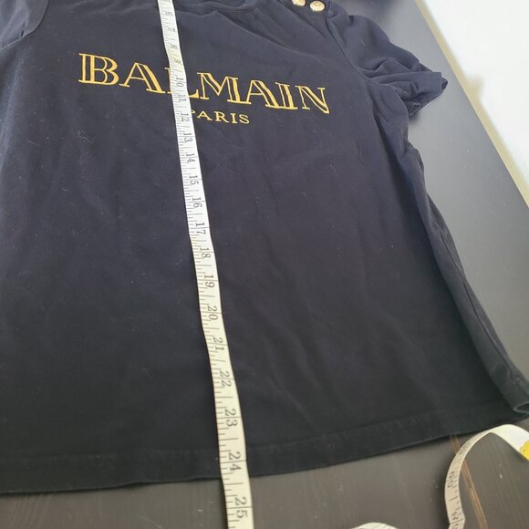 Balmain Women’s T-Shirt Black Top Size XS - Picture 7 of 9